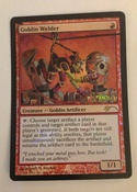 Goblin welder, the first in a series of experiments with my new secret formula for paint on foils, this pop out might as well have been printed onto the card.  Enjoy!  Judge Foil